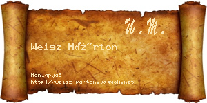 Weisz Márton névjegykártya