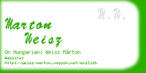 marton weisz business card